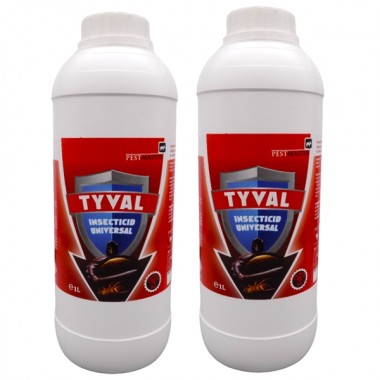  Oferta! Pachet solutie insecticida profesionala, formula concentrata, Pestmaster Tyval FORTE 1l x 2buc.