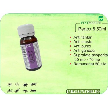 Solutie anti gandaci, muste, tantari, purici, capuse - Pertox 8 50ml
